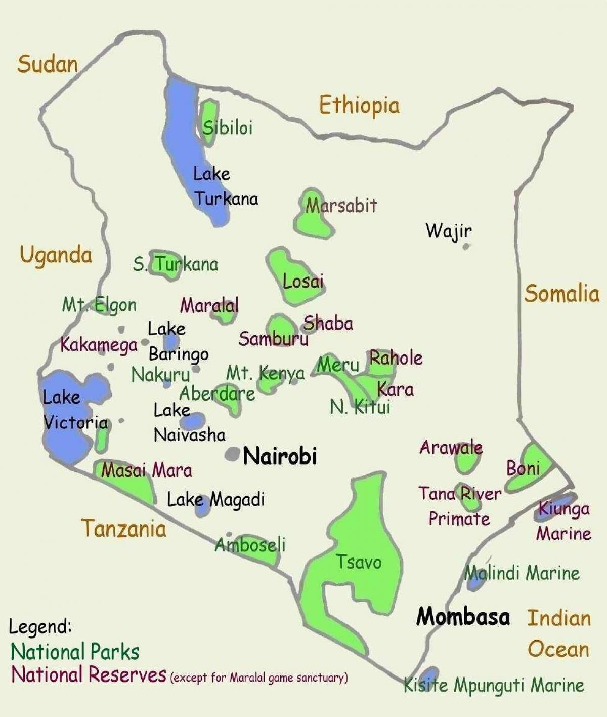 mapa jezer v Keni