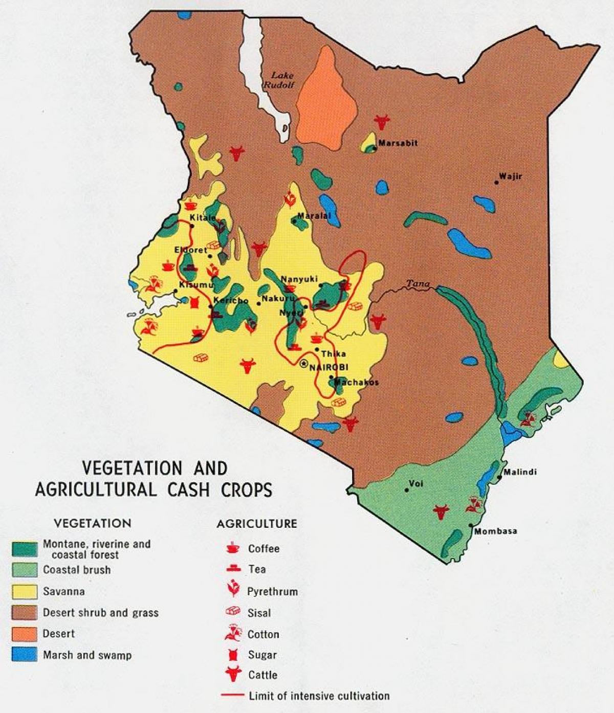 mapa Keni přírodních zdrojů