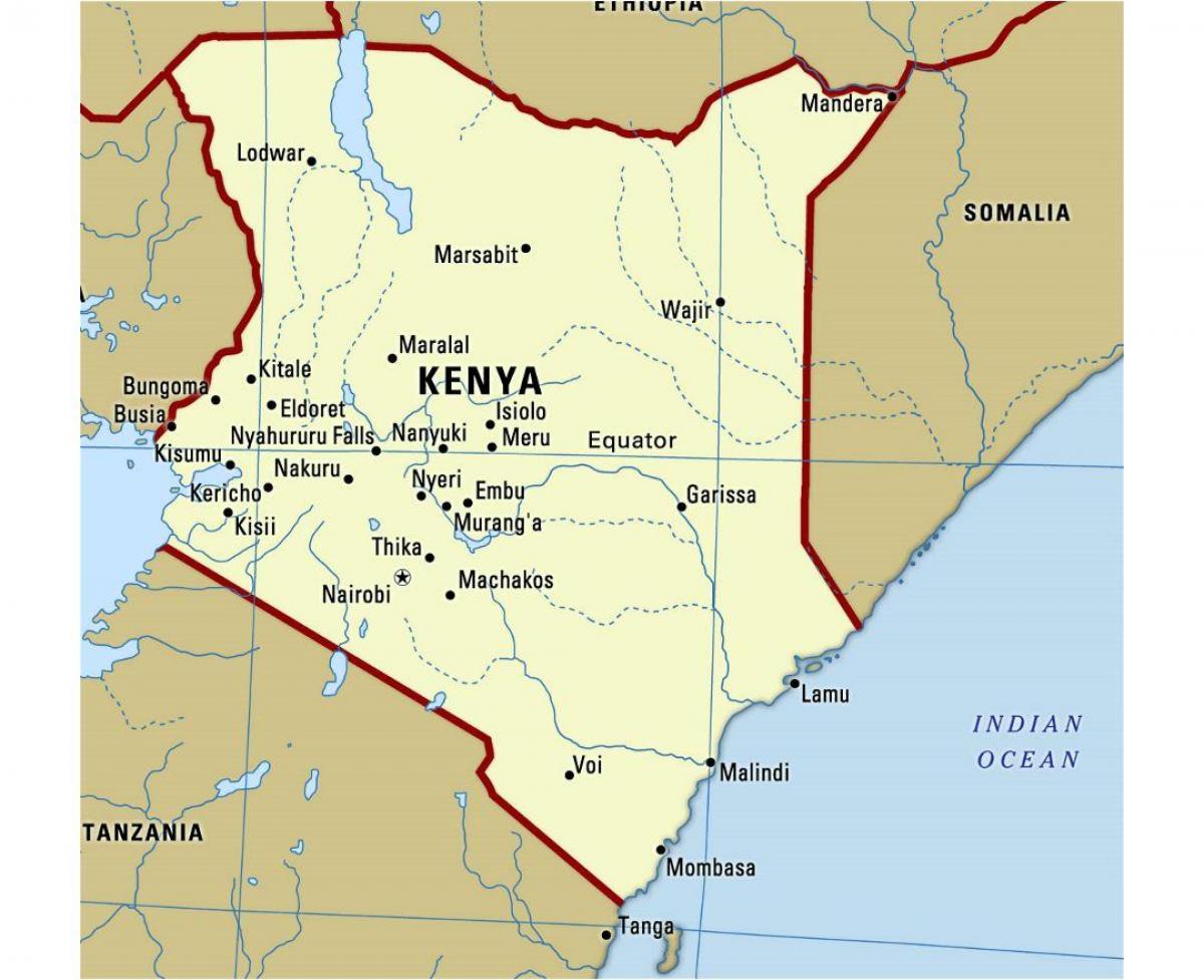 rovník v Keni mapě