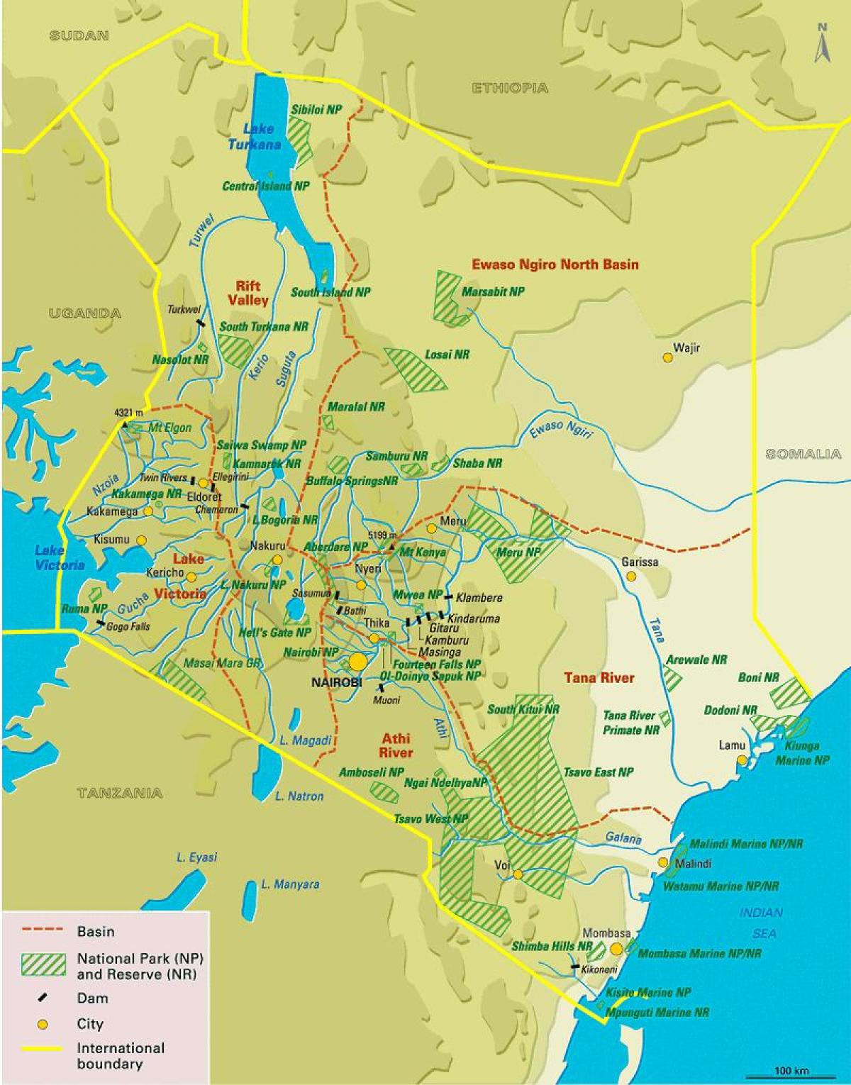 mapa Keni vegetace