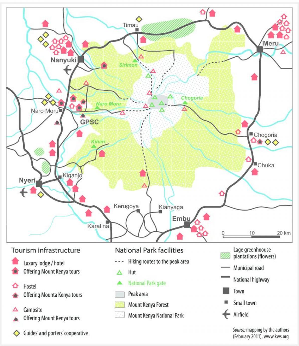 mt Kenya v africe mapě