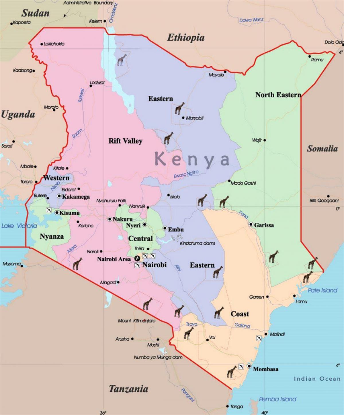 velká mapa Keni