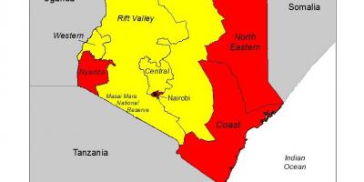 Mapa Keni malárie