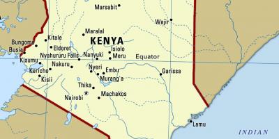 Mapa Keni s městy
