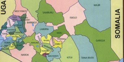 Kraje Keni mapě