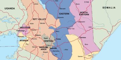 Mapa politická mapa Keni