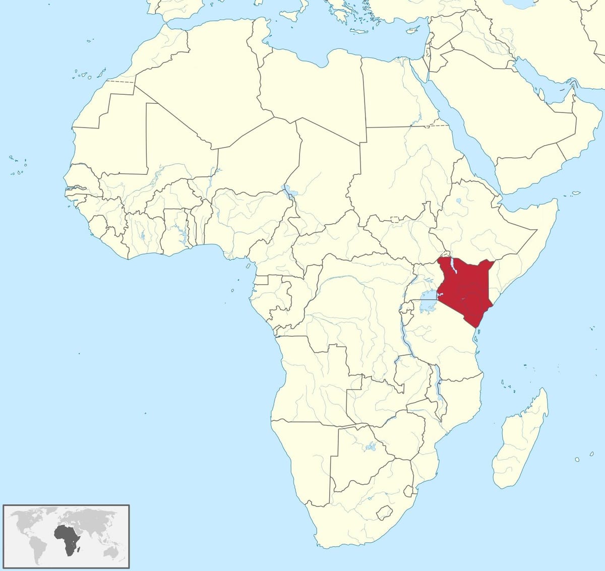 mapa Keni mapa vektor