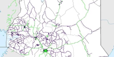 Mapa Keni železniční