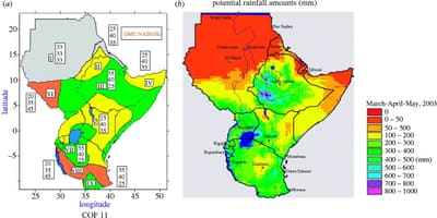 Mapa Keni klimatu
