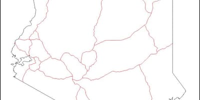 Keňa prázdné mapě