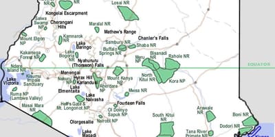 Mapa Keni safari 