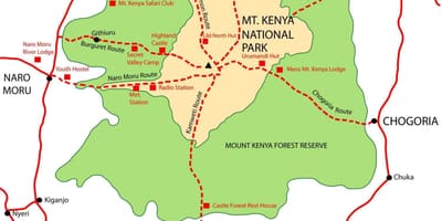 Mapa mount Kenya